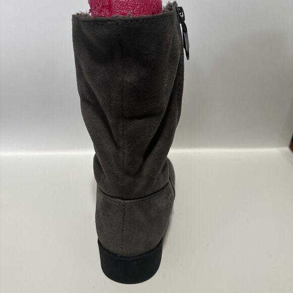 Maurices Regina Sherpa Women's Ankle Boots Size 8 M Black Fold Over Zip-Up - Picture 5 of 14